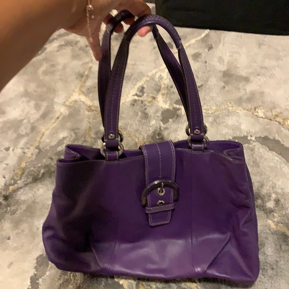 Coach purple leather handbag
